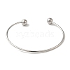 Non-Tarnish 304 Stainless Steel Open Cuff Torque Bangles for Women BJEW-Z071-01P-2