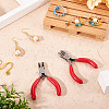 2Pcs Carbon Steel Jewelry Pliers with Red Handles TOOL-TA0001-18-5