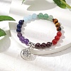 Chakra Gemstone Beaded Stretch Bracelets BJEW-JB10204-02-2