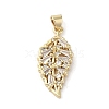 Rack Plating Brass Micro Pave Cubic Zirconia Pendants KK-C052-15G-1