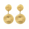 Ion Plating(IP) Flat Round 304 Stainless Steel Stud Dangle Earrings for Women EJEW-G400-35G-1