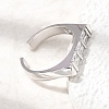 Brass Micro Pave Cubic Zirconia Cuff Open Rings for Women RJEW-L343-02P-06-2