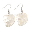 Rack Plating Brass Natural White Shell Dangle Earrings EJEW-N055-52G-1