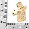 Brass Micro Pave Clear Cubic Zirconia Paw Print Bone Heart European Dangle Charms KK-P292-10G-3