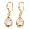 Brass Micro Pave Clear Cubic Zirconia Dangle Earrings EJEW-K300-23G-4