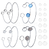 8Pcs 4 Styles 304 Stainless Steel Cuff Blank Bangle Bases with Flat Round Tray STAS-UN0064-29-1