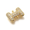Brass Micro Pave Cubic Zirconia Letter Links X-KK-I717-04I-2