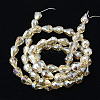 Electroplate Glass Beads Strands X-EGLA-D015-12x8mm-24-2