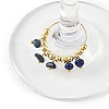 Natural Lapis Lazuli & Natural Amethyst & Natural South Red Agate & Natural White Moonstone & Natural Madagascar Rose Quartz & Natural Amazonite Chip & Brass Bead Hoop Earrings EJEW-JE07441-5