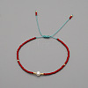 Adjustable Glass Seed Bead Braided Bead Bracelets for Women VT9382-18-1