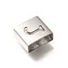 Letter Style 304 Stainless Steel Square Slide Charms STAS-L132-11J-2