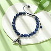 Adjustable Natural Lapis Lazuli Braided Bead Bracelets BJEW-JB09888-02-2