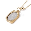 304 Stainless Steel Magic Mirror with Birth Flower Pendant Necklace for Women STAS-H174-01G-I-2