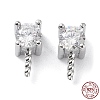 925 Sterling Silver with Clear Cubic Zirconia Peg Bails STER-G036-17P-1