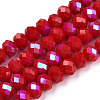 Electroplate Opaque Solid Color Glass Beads Strands EGLA-A044-P6mm-L02-1