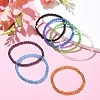 7Pcs 7 Color Glass Round Beaded Stretch Bracelets Set BJEW-JB09554-2