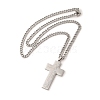 Non-Tarnish 304 Stainless Steel Cross Pendant Necklaces NJEW-M197-04P-1