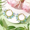 Glass Hoop Earrings EJEW-TA00589-01-4