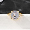 Brass Micro Pave Cubic Zirconia Finger Rings for Women RJEW-F181-11G-01-3