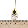 304 Stainless Steel Roman Numeral 3 Ring Pendant Necklaces NJEW-V001-06P-02-2