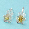 Two Tone 999 Sterling Silver Stud Earrings STER-P052-A04-S-2