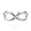 304 Stainless Steel Infinity Open Cuff Ring RJEW-N040-43-2