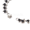 Faceted Round Glass Charms Chain Bracelet Making AJEW-JB01151-01-2