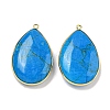 Dyed Natural Howlite Teardrop Pendants KK-C049-02G-1