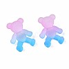 1-Hole Transparent Spray Painted Acrylic Buttons BUTT-N020-001-B02-4