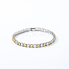 Brass Micro Pave Cubic Zirconia Slider Bracelets for Woman AW4162-2-1