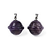 Natural Amethyst Pendants PORC-T132-053I-2