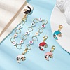 4Pcs Yin-Yang Moon Alloy Enamel Charm Number Acrylic Beaded Knitting Row Counter Chains & Locking Stitch Markers Kits HJEW-JM01632-2