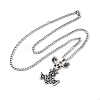 304 Stainless Steel Viking Mjolnir Thor Hammer Pendant Twisted Chain Necklaces for Men NJEW-S440-05AS-2