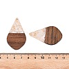 Transparent Resin and Walnut Wood Pendants RESI-T057-06N-4