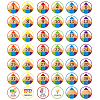 42Pcs Number Theme Self-Adhesive Paper Decorative Stickers DIY-WH0646-006-1