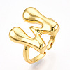 Initials Brass Open Cuff Ring for Women RJEW-N046-02W-G-1