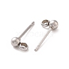 304 Stainless Steel Ear Stud Components STAS-F227-18D-P-1