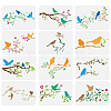 12Pcs 12 Styles Sea Animals Theme PET Hollow Out Drawing Painting Stencils DIY-WH0394-0304-1