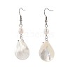 Natural Spiral Shell Beads Dangle Earrings EJEW-JE02895-1