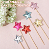 12 Sets 6 Colors PU Leather Cake Toppers with Bamboo Stick FIND-CA0009-83-4