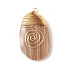 Natural Striped Agate Pendants PALLOY-JF01215-2