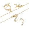 Bohemian Summer Beach Style 18K Gold Plated Shell Shape Initial Pendant Necklaces IL8059-17-3