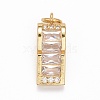 Rack Plating Brass Clear Cubic Zirconia Pendants KK-M229-14G-1