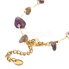 Natural Amethyst Chip Beaded Necklace for Girl Women NJEW-JN03708-01-5