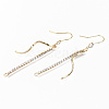 Brass Micro Pave Clear Cubic Zirconia Earring Hooks X-KK-S356-136G-NF-1