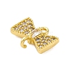 Brass Clear Cubic Zirconia Connector Charms/Links FIND-L019-07G-06-2