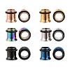 12Pcs 6 Colors 316 Surgical Stainless Steel Screw Ear Gauges Flesh Tunnels Plugs STAS-YW0001-15-2