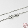 Anti-Tarnish Trendy Rhodium Plated 925 Sterling Silver Chain Necklaces STER-M050-B-19-2