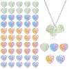 50Pcs 5 Colors Two Tone Transparent Resin Pendants RESI-SZ0001-97-1