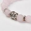 Natural Rose Quartz Beads Stretch Bracelets BJEW-JB02812-02-2